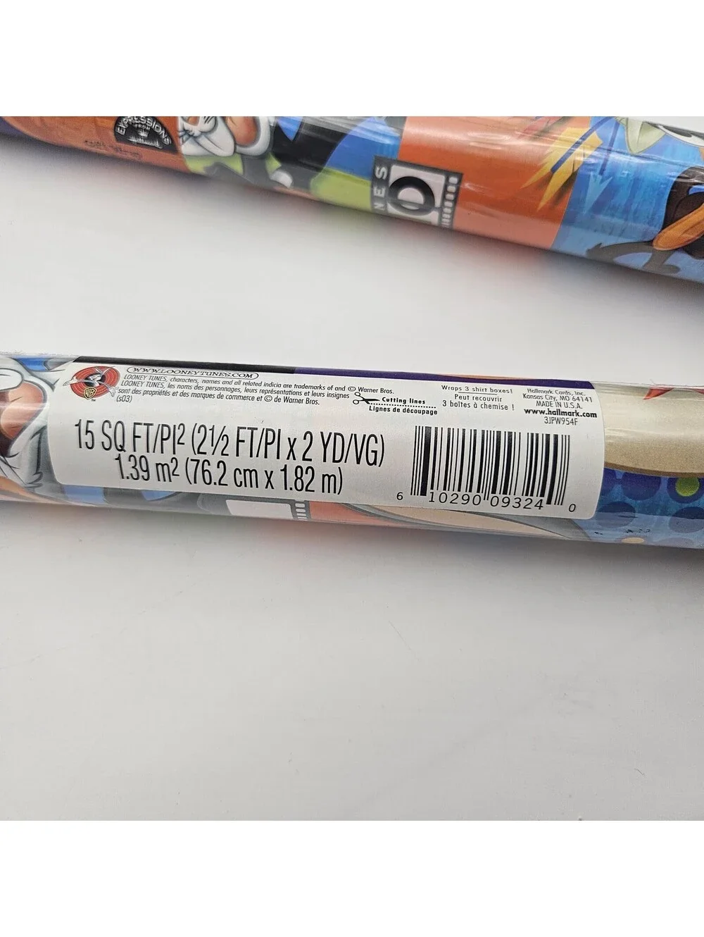Vintage Hallmark Looney Tunes Back In Action Wrapping Paper 2 Rolls  15 Sq Ft Ea